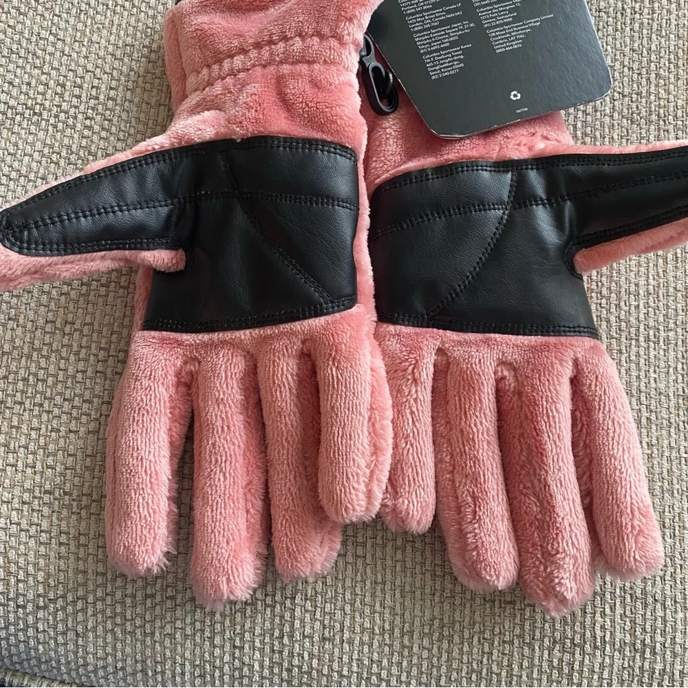 Columbia Dusty Pink Plush Fleece Gloves XL